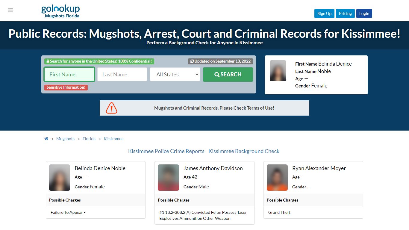 Mugshots Kissimmee, Arrest Records Kissimmee - GoLookUp