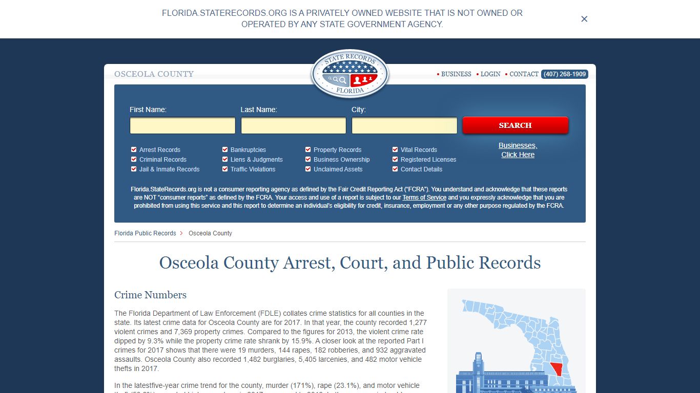 Osceola County Arrest, Court, and Public Records
